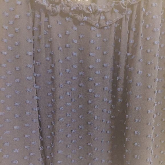 💕j. Crew Silk Ruffle "Penny" Top in Clip Dot Navy - Picture 8 of 11
